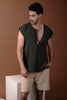 V-neck striped T-shirt