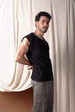 V-neck striped T-shirt